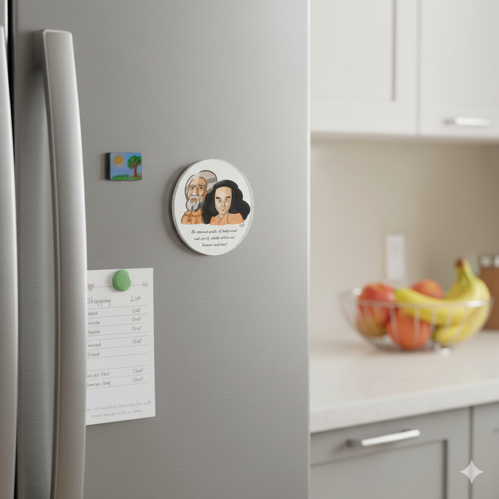 Yogananda Fridge Magnet with Affirmation (Pack of 2)