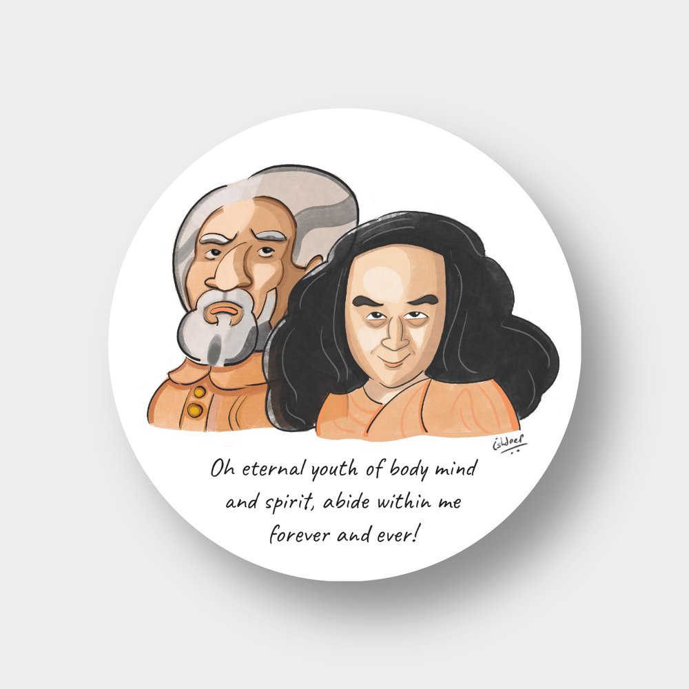 Yogananda Fridge Magnet with Affirmation (Pack of 2)